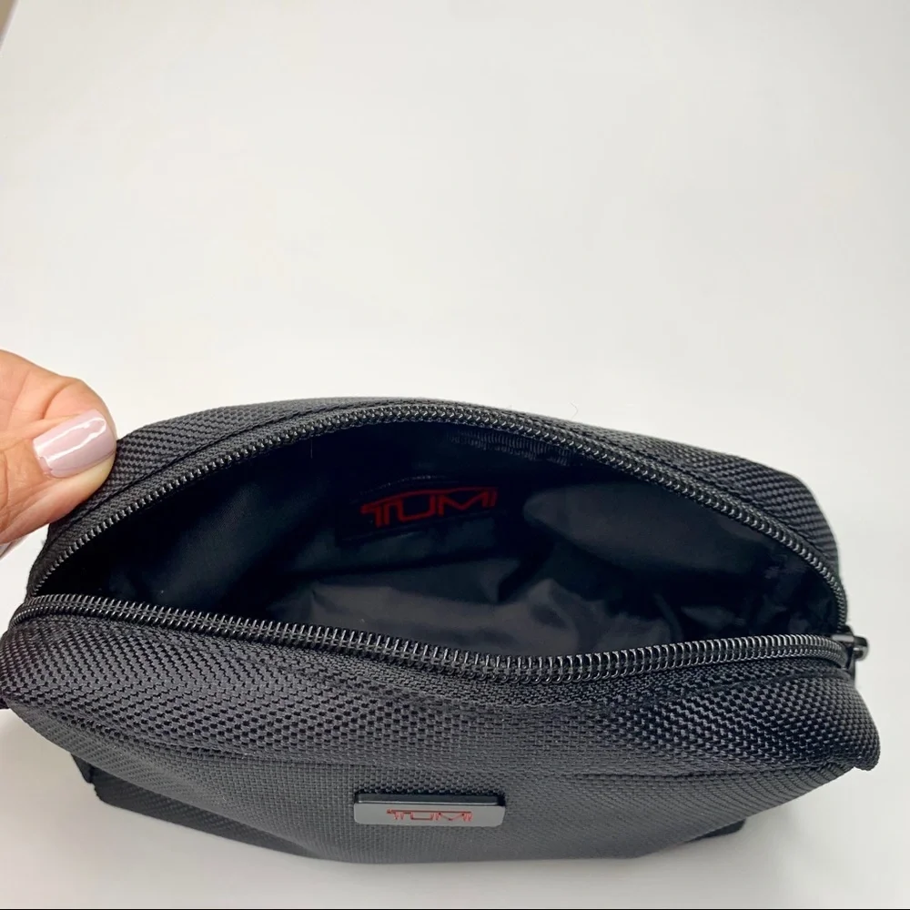 TUMI Black Ballistic Nylon Travel Toiletry Cosmetic Bag